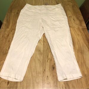 NWT J Crew White Lyocell Pants Womens Size 16 Elastic Waist 38x27 See PICS